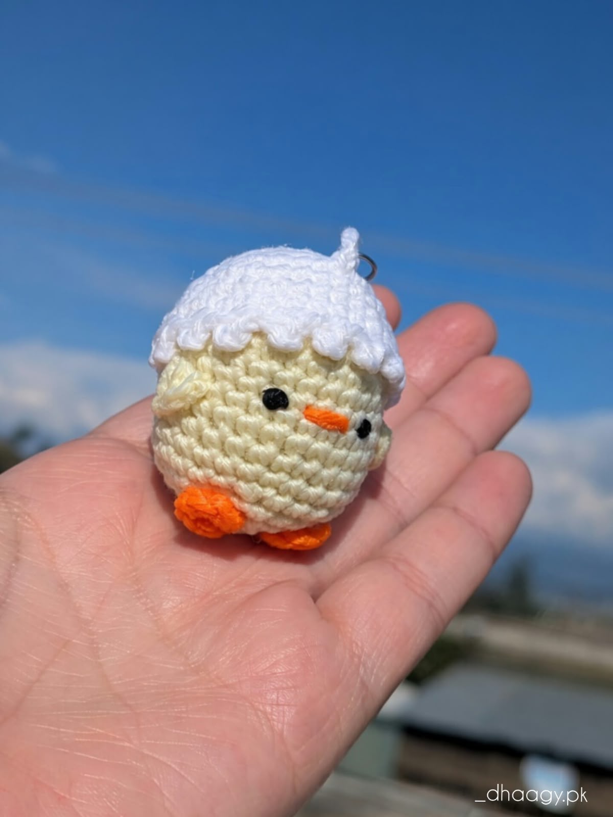 Crochet Chick Keychain - Handmade Amigurumi Keychain