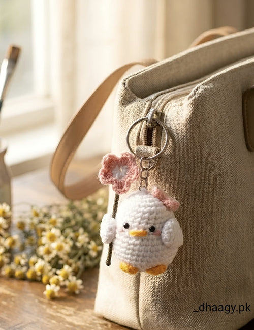 The Adorable Crochet Ducky Keychain