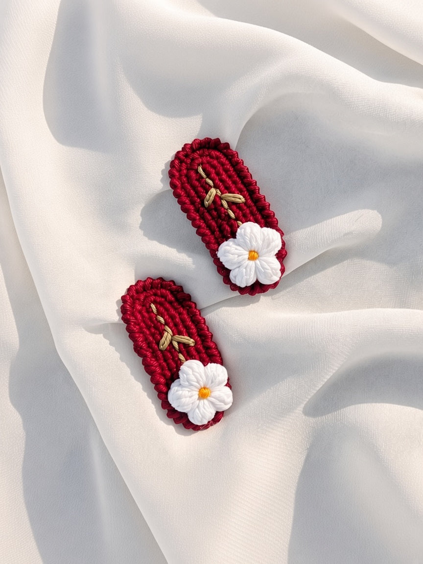 The Floral Crochet Hair Clips (Set of 2)