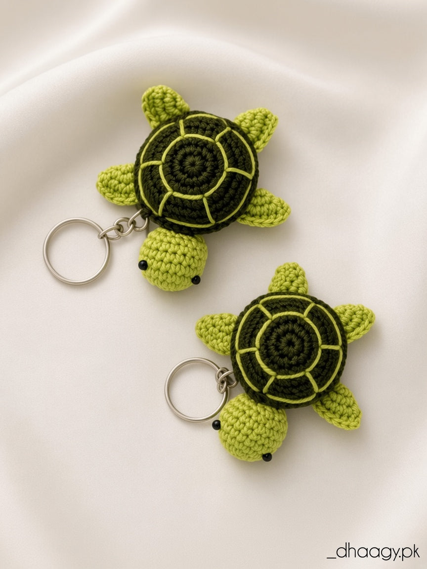 The Crochet Turtle Keychain
