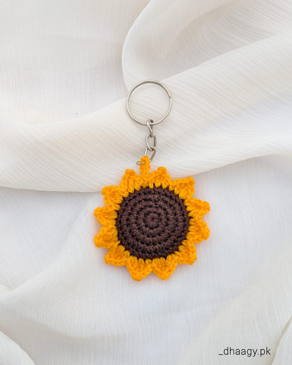 Crochet Sunflower Keychain