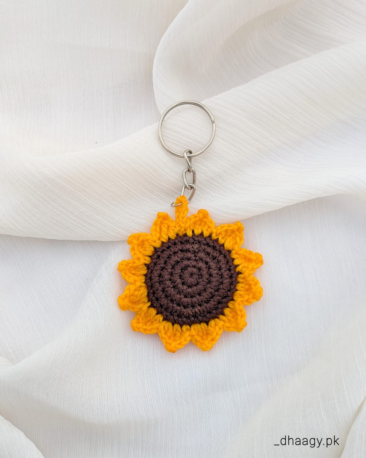 Crochet Sunflower Keychain