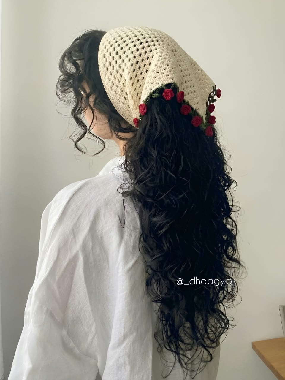 Crochet Floral Bandana