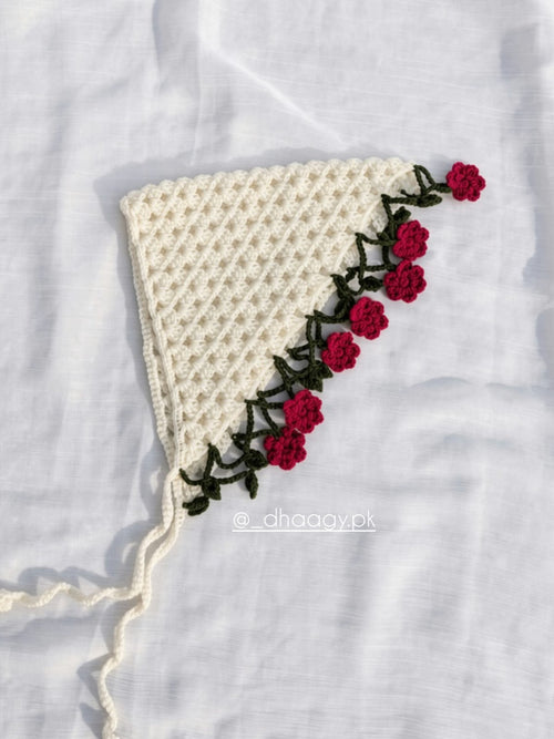 Crochet Floral Bandana