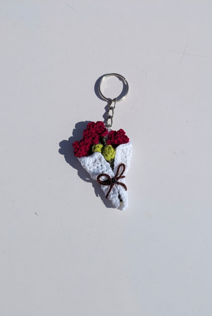 The Crochet Flower Bouquet Keychain