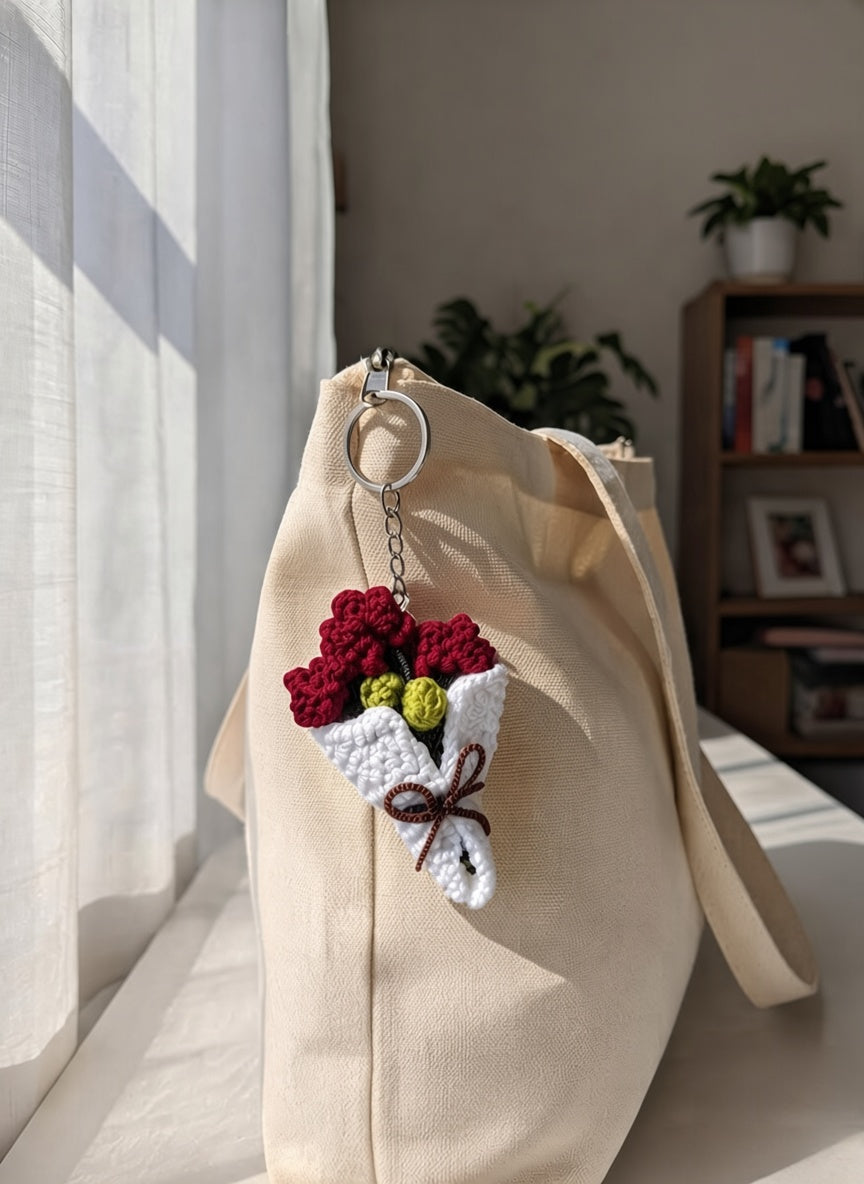 The Crochet Flower Bouquet Keychain