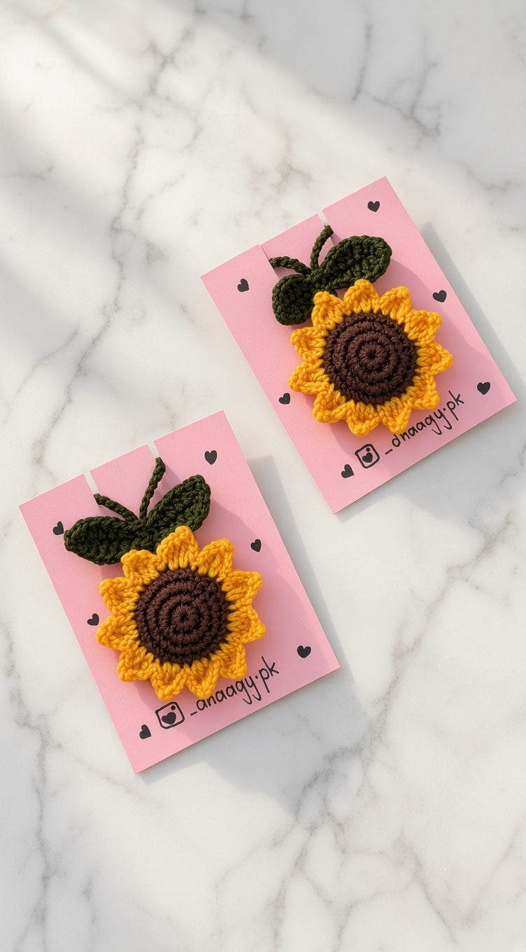 The Crochet Sunflower Bag Charms